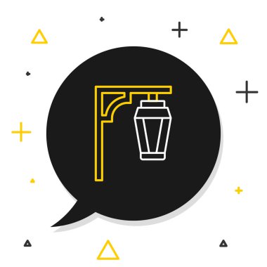 Line Vintage sokak lambası simgesi beyaz arkaplanda izole edildi. Renkli taslak konsepti. Vektör