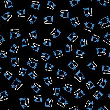 Hat Nargile simgesi siyah arkaplanda izole edilmiş. Vektör