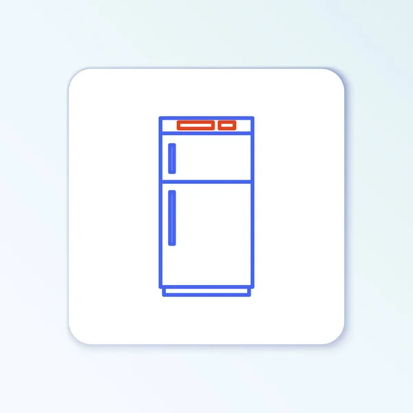Line Kühlschrank Symbol Isoliert Auf Weißem Hintergrund Kühlschrank Mit Gefrierfach — Stockvektor