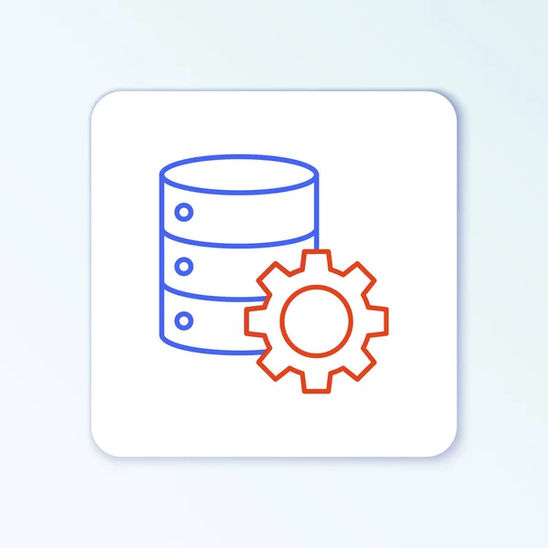 Zeilenserver Und Getriebesymbol Isoliert Auf Weißem Hintergrund Anpassung App Servicekonzept — Stockvektor