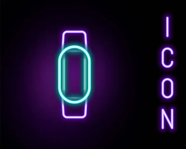 Zářící Neonová Čára Ikona Smartwatch Izolovaná Černém Pozadí Barevný Koncept — Stockový vektor