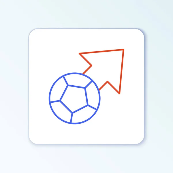 Line Soccer Futbol Topu Ikonu Beyaz Arka Planda Izole Edildi — Stok Vektör