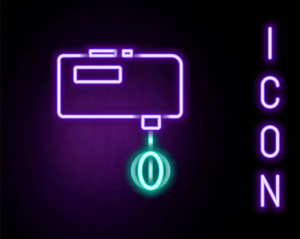 Светящийся неоновая линия электрический миксер значок изолирован на черном фоне. Блендер для кухни. Красочная концепция контура. Вектор — стоковый вектор