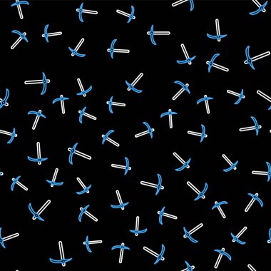 Çizgi Kazma simgesi siyah arkaplanda izole edilmiş. Vektör