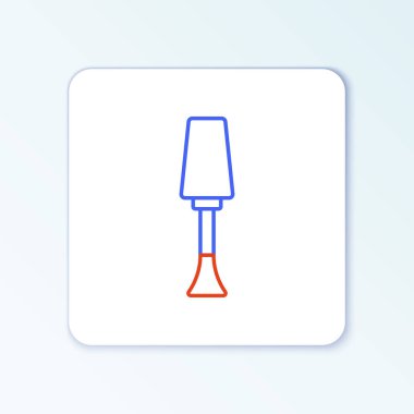 Beyaz arkaplanda çizgi tırnak cilası simgesi izole edildi. Renkli taslak konsepti. Vektör