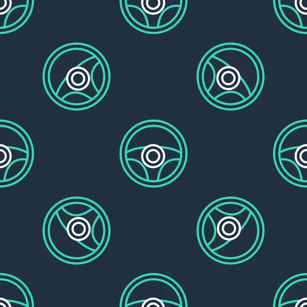 Çizgili direksiyon simgesi siyah arkaplanda izole edilmiş. Araba tekeri ikonu. Vektör