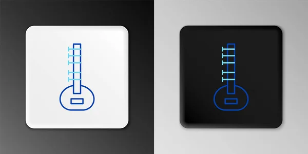 Lijn Sitar klassiek muziekinstrument icoon geïsoleerd op grijze achtergrond. Kleurrijk concept. Vector — Stockvector