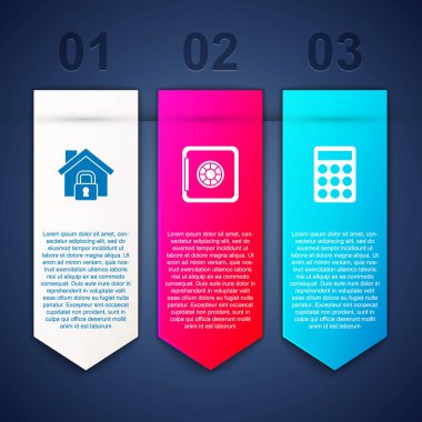 House 'u koruma altına alın, Güvenli ve Parola. Ticari bilgi şablonu. Vektör