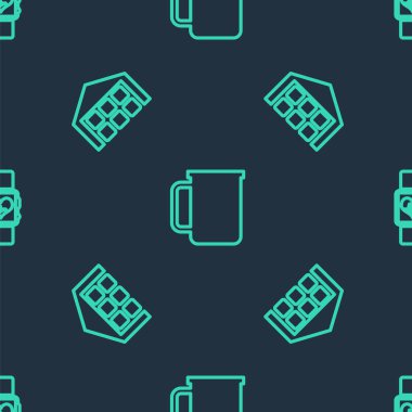 Kahve fincanı, depo ve Smart saat kalp atış hızını kusursuz düzende ayarla. Vektör