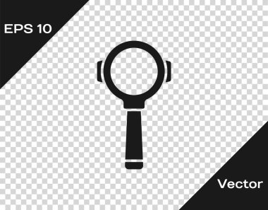 Şeffaf arkaplanda siyah kahve filtresi ikonu izole edildi. Vektör