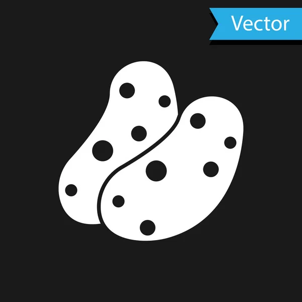 Icono de papa blanca aislado sobre fondo negro. Vector — Vector de stock