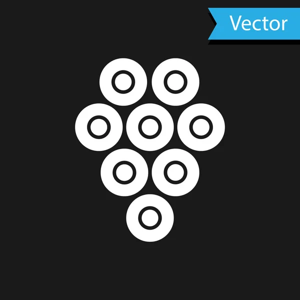 Icono de caviar blanco aislado sobre fondo negro. Vector. — Vector de stock