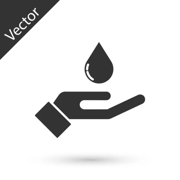 Grey Lavarse las manos con icono de jabón aislado sobre fondo blanco. Lavarse las manos con jabón para prevenir virus y bacterias. Vector. — Vector de stock