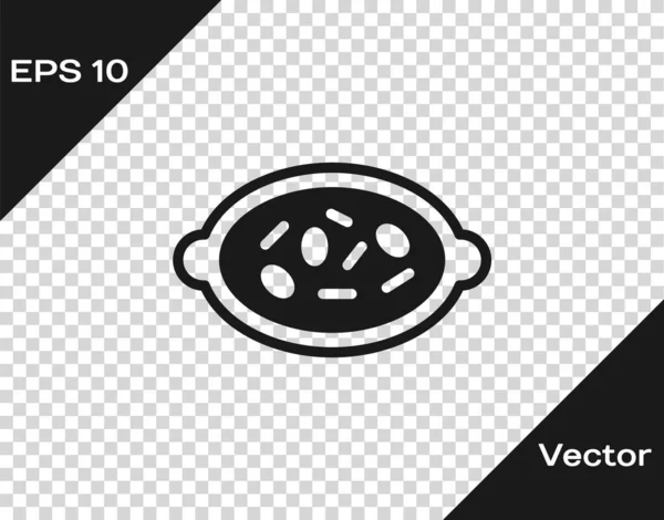 Black Kheer en un icono de cuenco aislado sobre fondo transparente. Comida tradicional india. Vector — Vector de stock