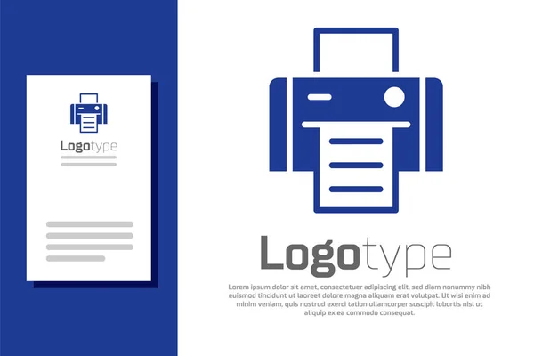 Blauwe Printer pictogram geïsoleerd op witte achtergrond. Logo ontwerp template element. Vector — Stockvector