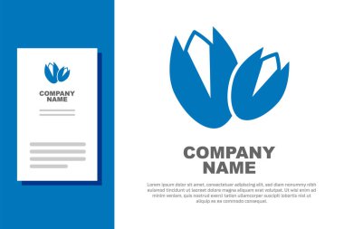 Mavi fıstıklı ikon beyaz arka planda izole edilmiş. Logo tasarım şablonu elemanı. Vektör