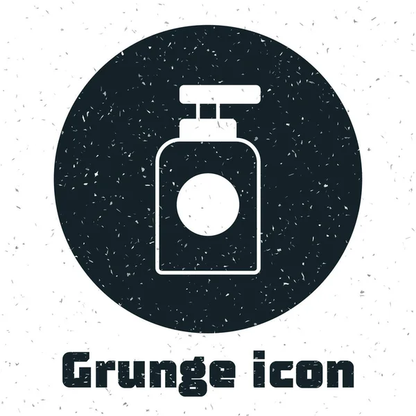 Tubo Grunge do ícone de creme de mão isolado no fundo branco. Desenho vintage monocromático. Vetor — Vetor de Stock