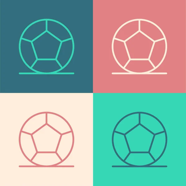 Pop art line Icono de pelota de fútbol americano aislado sobre fondo de color. Equipamiento deportivo. Vector — Vector de stock