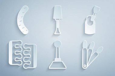 Manikür, ayak parmağı ayırıcı pedikür, sahte tırnaklar, tırnak cilası ve dosya ikonu için öğütücü ayarla. Vektör