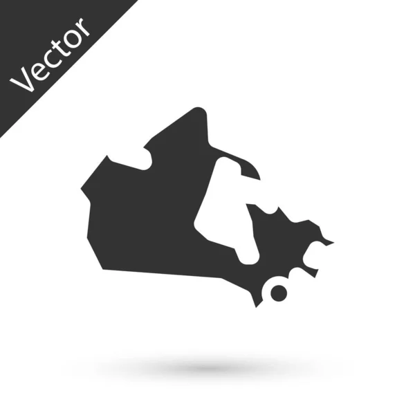 Grey Canada map icon isolated on white background. Vector — Vetor de Stock