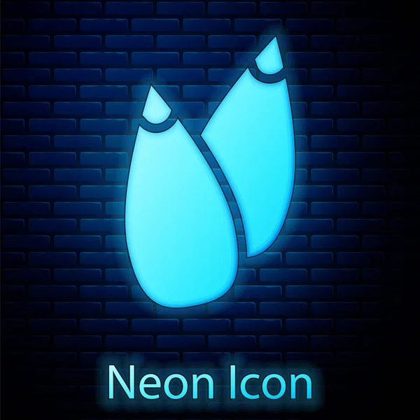 Leuchtende Neon-Samen eines bestimmten Pflanzensymbols isoliert auf Backsteinmauer Hintergrund. Vektor — Stockvektor