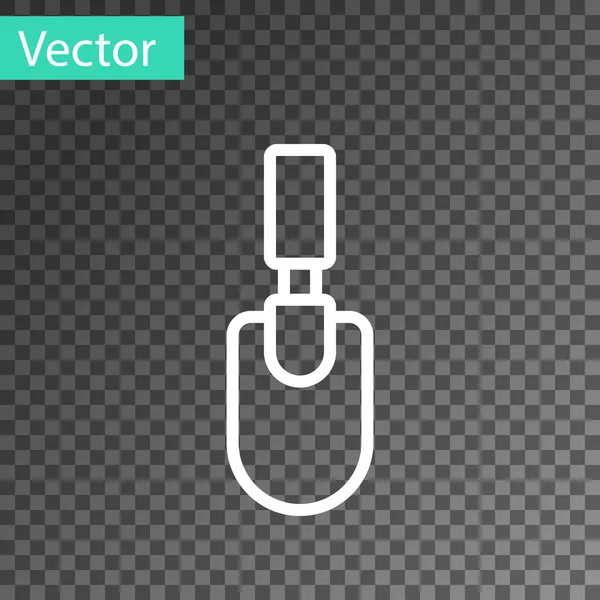 Linha branca Espada de espátula de jardim ou ícone de pá isolado em fundo transparente. Ferramenta de jardinagem. Ferramenta para horticultura, agricultura, agricultura. Vetor — Vetor de Stock