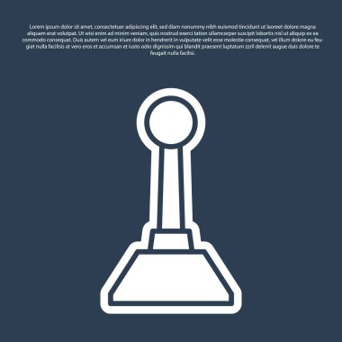 Mavi çizgi Milling kesicisi mavi arka planda izole edilmiş manikür ikonu için. Manikür için bir cihaz. Manikür aletleri. Vektör