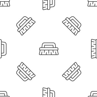 Simgeyi temizlemek için gri çizgi fırçası beyaz arka planda izole edilmiş pürüzsüz desen. Temizlik hizmeti konsepti. Vektör İllüstrasyonu.