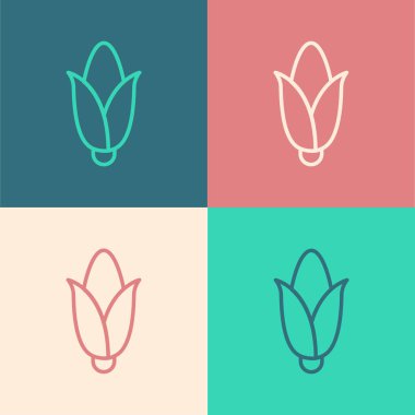 Popüler sanat eseri mısır ikonu renk arkaplanında izole edilmiş. Vektör.