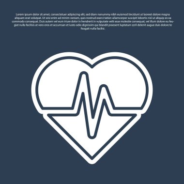 Mavi çizgi sağlık sigortası ikonu mavi arka planda izole edildi. Hasta koruması. Güvenlik, güvenlik, koruma, konsept koruma. Vektör..