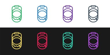 Çizgi boyası simgesi siyah beyaz arkaplanda izole edildi. Vektör.