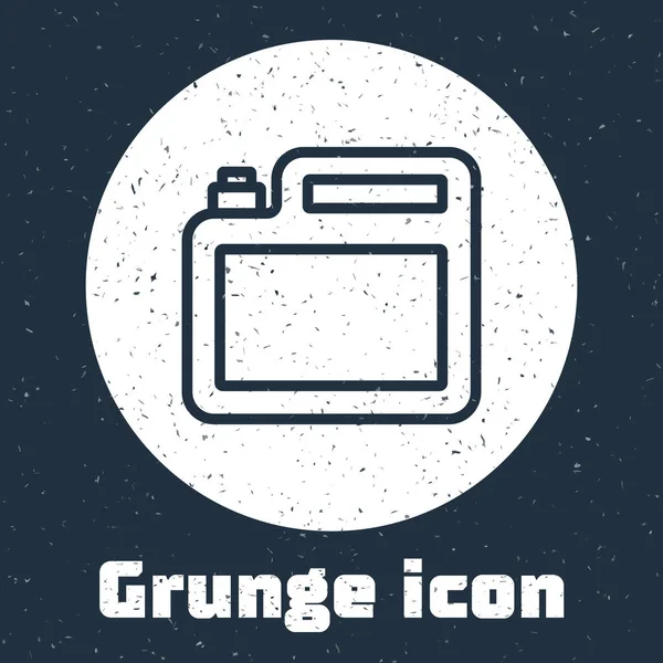 Grunge Line Bidon Pour Machine Moteur Icône Huile Isolé Sur — Image vectorielle