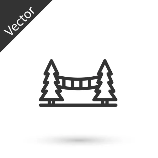 Подвесной Мост Капилано Серой Линии Ванкувере Канада Белом Фоне Вектор — стоковый вектор