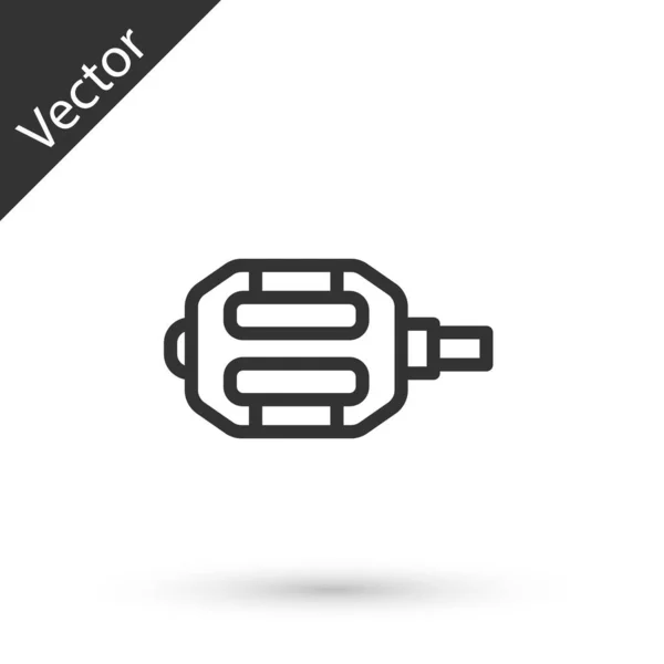 Grey Line Bicycle Pedal Icon Isolated White Background Vector — Stock Vector