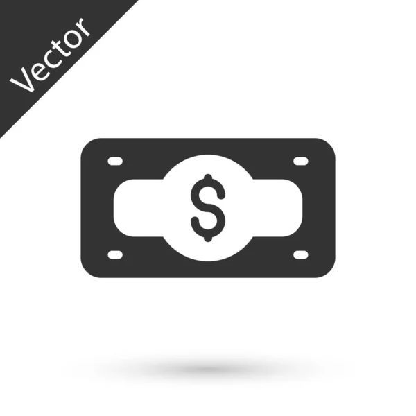 Grey Stacks Paper Money Cash Icon Isolated White Background Money — Stock Vector