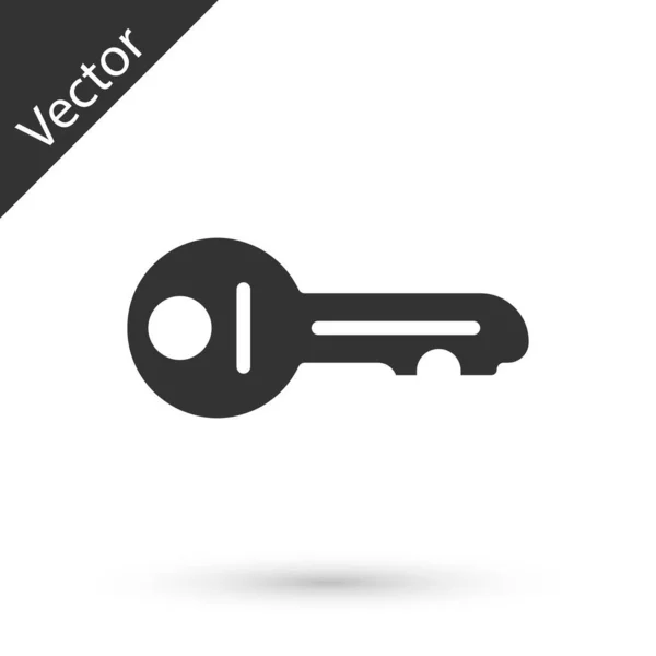 Grey Old Key Icon Isolated White Background Vector — Stock Vector