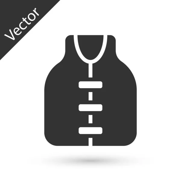 Icône Gilet Sauvetage Gris Isolé Sur Fond Blanc Icône Gilet — Image vectorielle