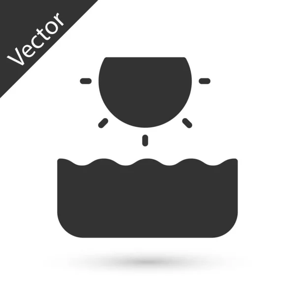 Icono Sol Gris Aislado Sobre Fondo Blanco Vector — Vector de stock