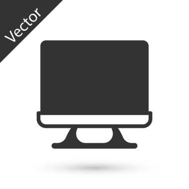 Gri Akıllı TV simgesi beyaz arkaplanda izole edildi. Televizyon tabelası. Vektör