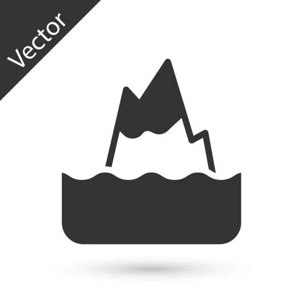 Icono Iceberg Gris Aislado Sobre Fondo Blanco Vector — Vector de stock