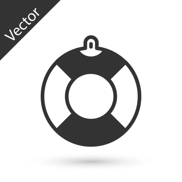 Icono Lifebuoy Gris Aislado Sobre Fondo Blanco Símbolo Del Salvavidas — Vector de stock