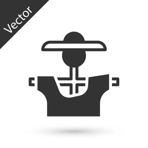 Icono Espantapájaros Gris Aislado Sobre Fondo Blanco Vector — Vector de stock