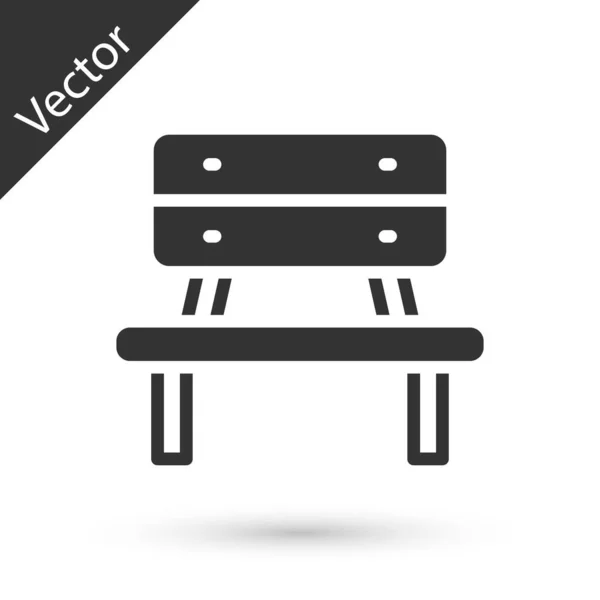 Icono Banco Gris Aislado Sobre Fondo Blanco Vector — Vector de stock