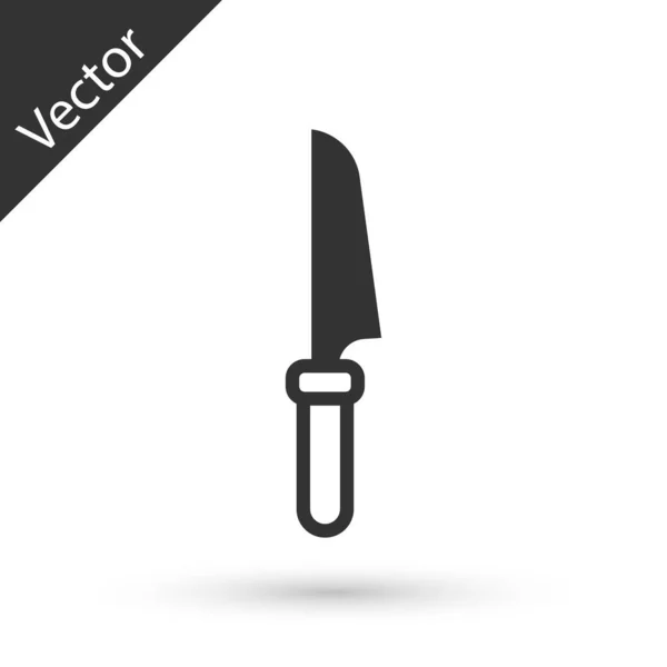 Иконка Серый Нож Выделена Белом Фоне Символ Столовых Приборов Вектор — стоковый вектор