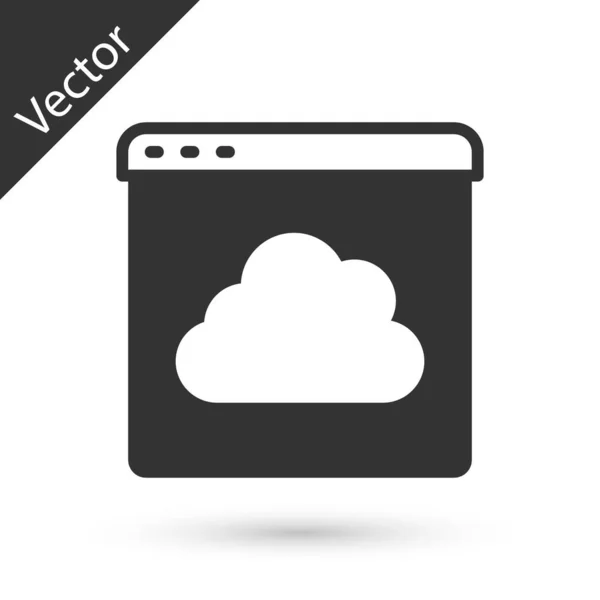 Icône Transfert Stockage Données Technologie Grey Cloud Isolée Sur Fond — Image vectorielle