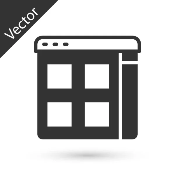 Gris Icono Archivos Del Navegador Aislado Fondo Blanco Vector — Vector de stock