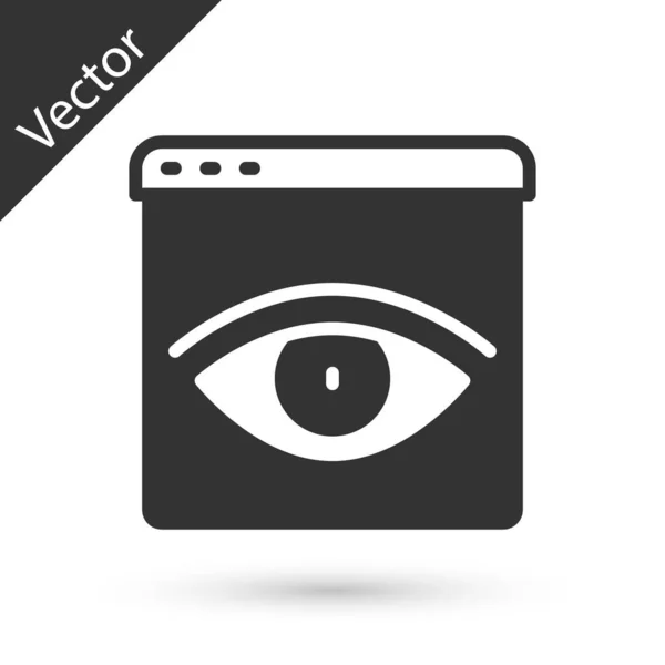 Grau Browser Inkognito Fenster Symbol Isoliert Auf Weißem Hintergrund Vektor — Stockvektor