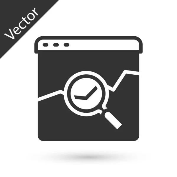 Sitio Web Gris Con Gráficos Crecimiento Del Mercado Valores Icono — Vector de stock