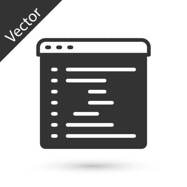 Icono Ventana Del Navegador Gris Aislado Sobre Fondo Blanco Vector — Vector de stock