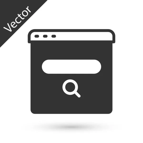 Grijs Zoekmachine Pictogram Geïsoleerd Witte Achtergrond Vector — Stockvector